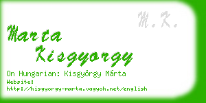 marta kisgyorgy business card